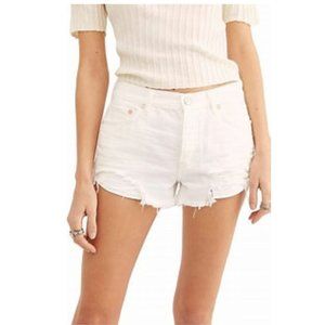 Free People Loving Good Vibrations Jean Shorts Spring White Size 26